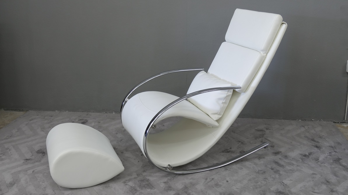 Schaukelstuhl Relaxliege Lounge Chair New Design Farbe: white