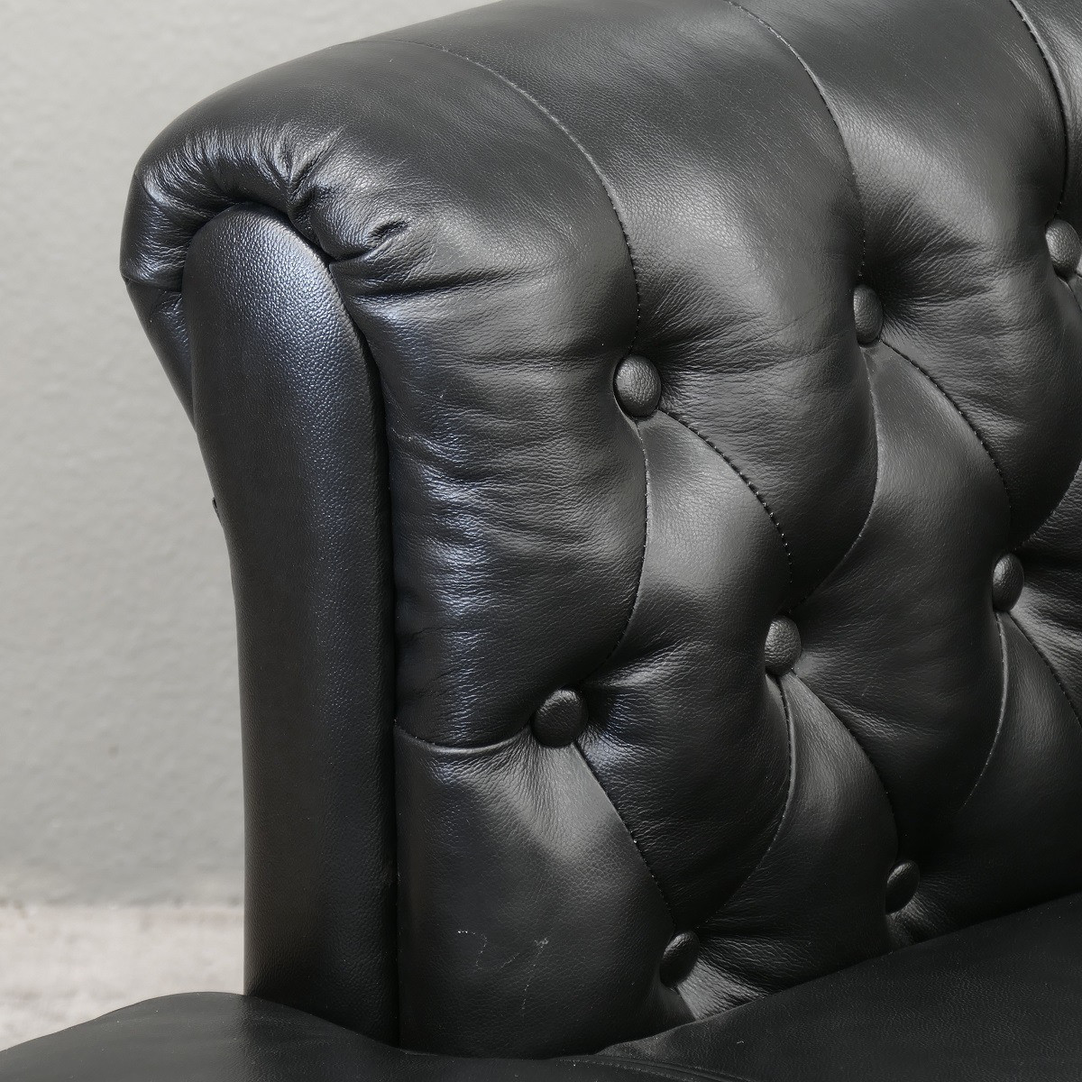 Chesterfield Lounge Recamiere Ottomane Material PU schwarz