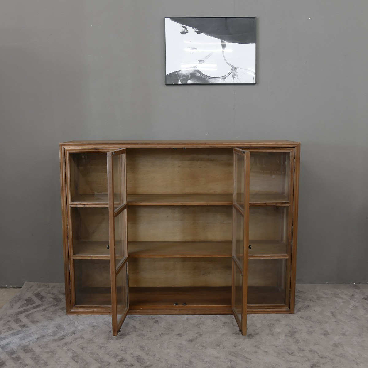 Bücherschrank Schrank Buchregal Vollholz Ausstellungsstück