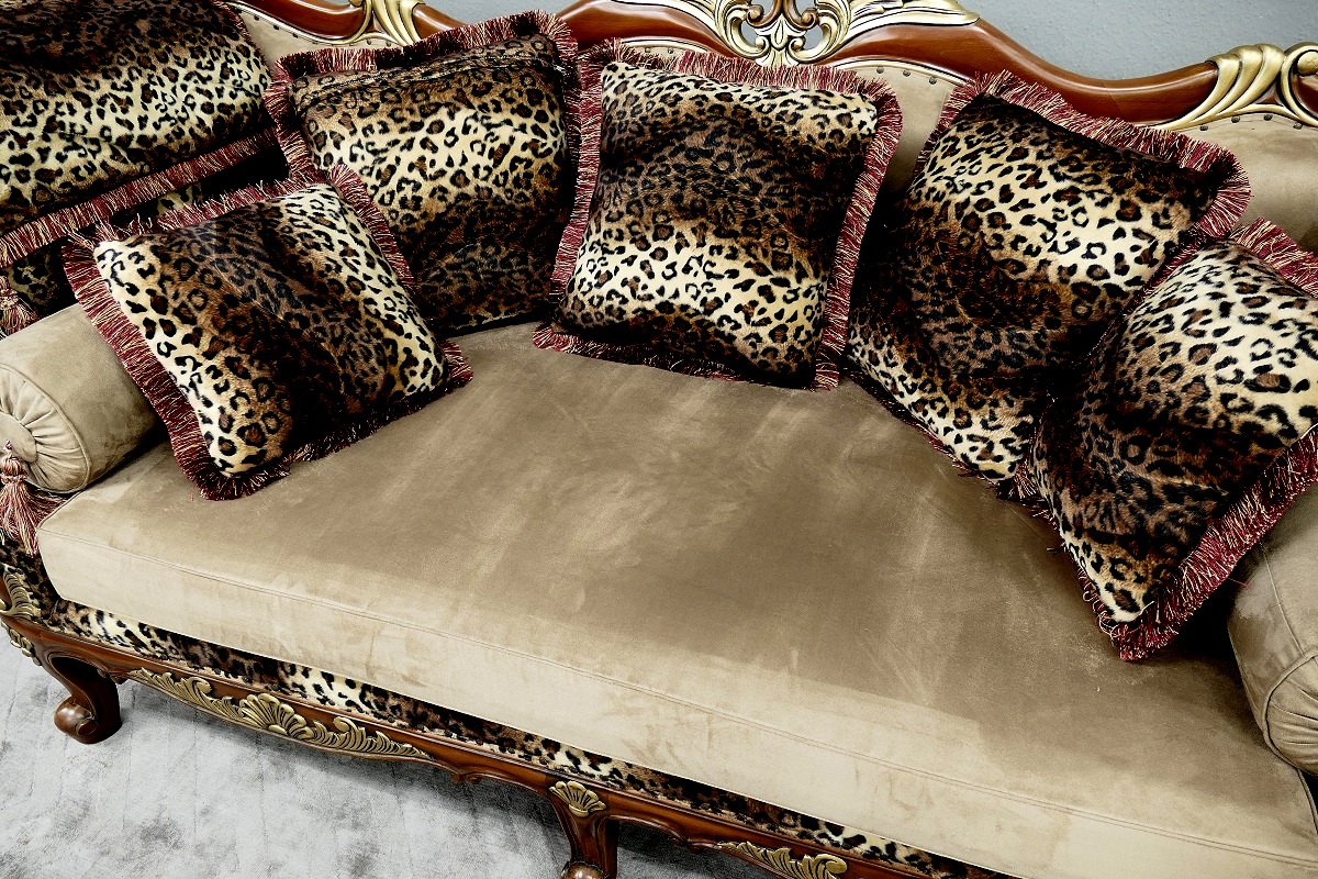 Designersofa Sofa Couch Sessel Couchgarnitur Ottomane Mahagoni Hunter 3-Sitzer