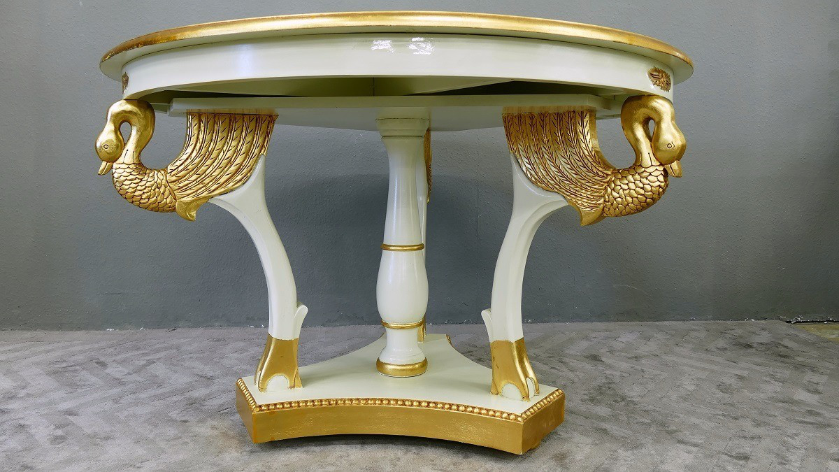 Chippendale Tisch Esstisch Mahagoni excellent white / gold Ausstellungsstück