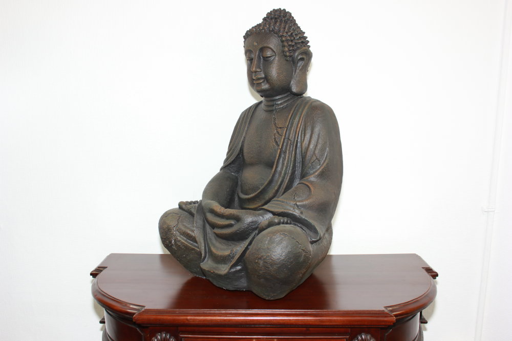 Stilvolle grosse Buddha Figur Dekofigur sitzender Buddha Höhe 70 cm