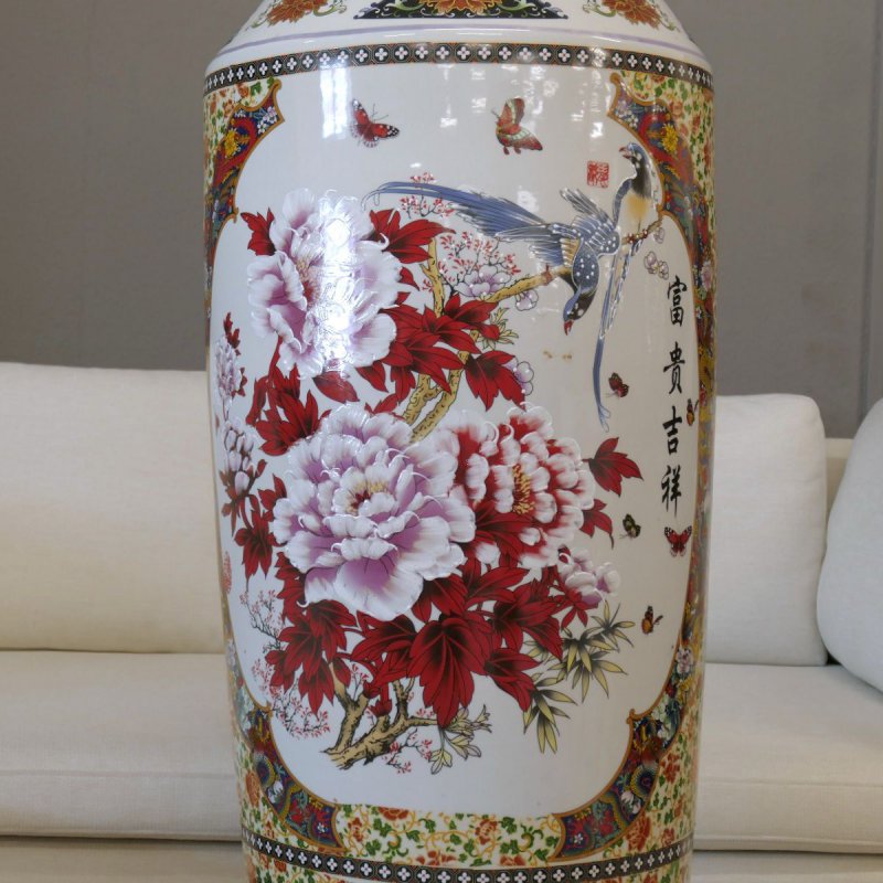 Monumentales Prunkgefäß Standvase Vase China Porzellan handgefertigt 180 cm