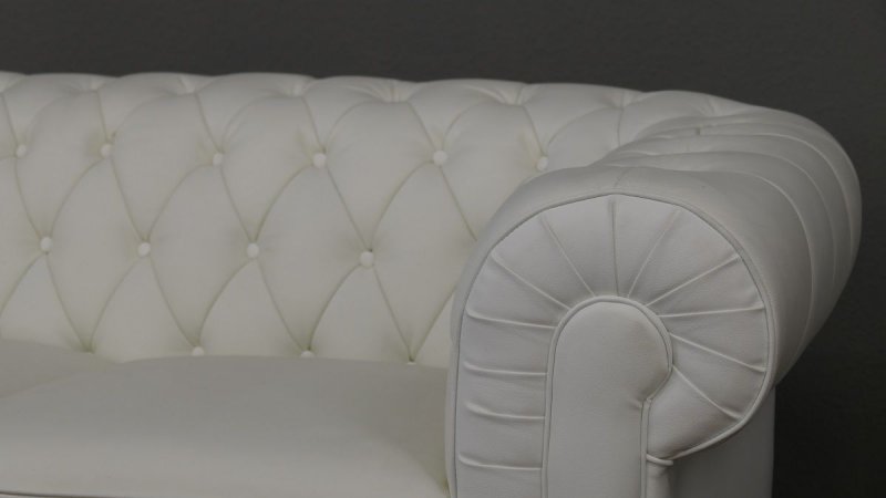 Sofa Couch Set Chesterfield Palazzo 3-Sitzer Farbe L10 white