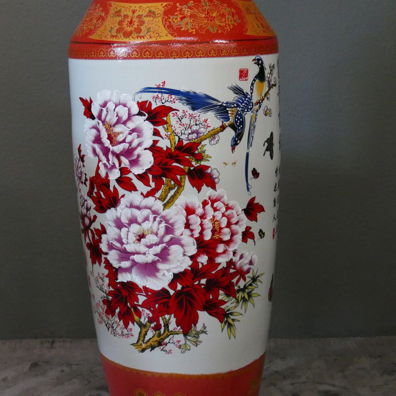 Monumentales Prunkgefäß Standvase Vase hochwertiges China Porzellan H 140 cm