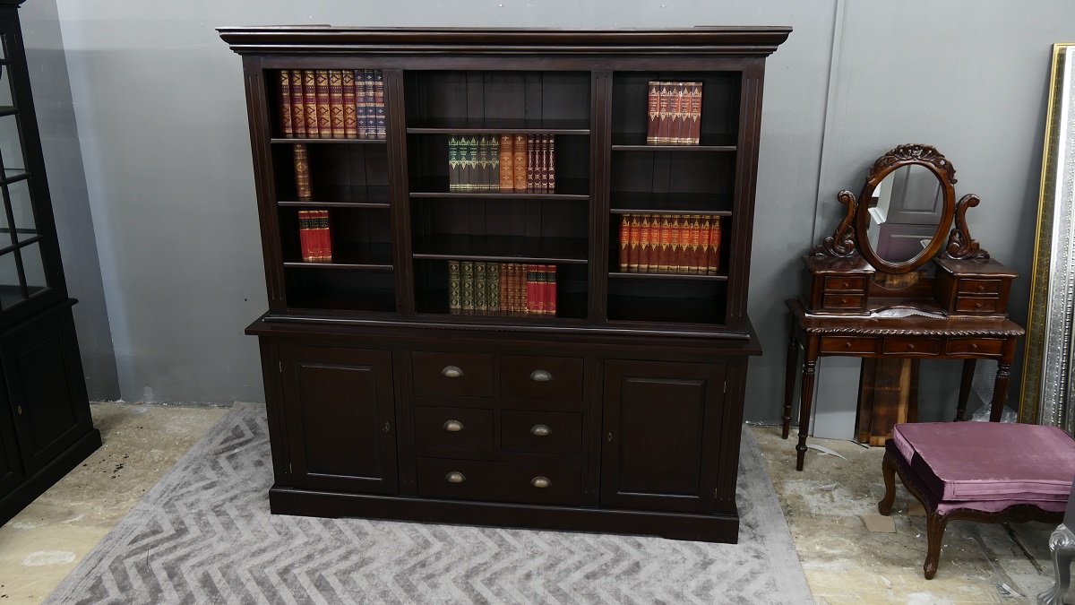 Buffet Bücherschrank Buchregal aus massiv Mahagoni Handarbeit
