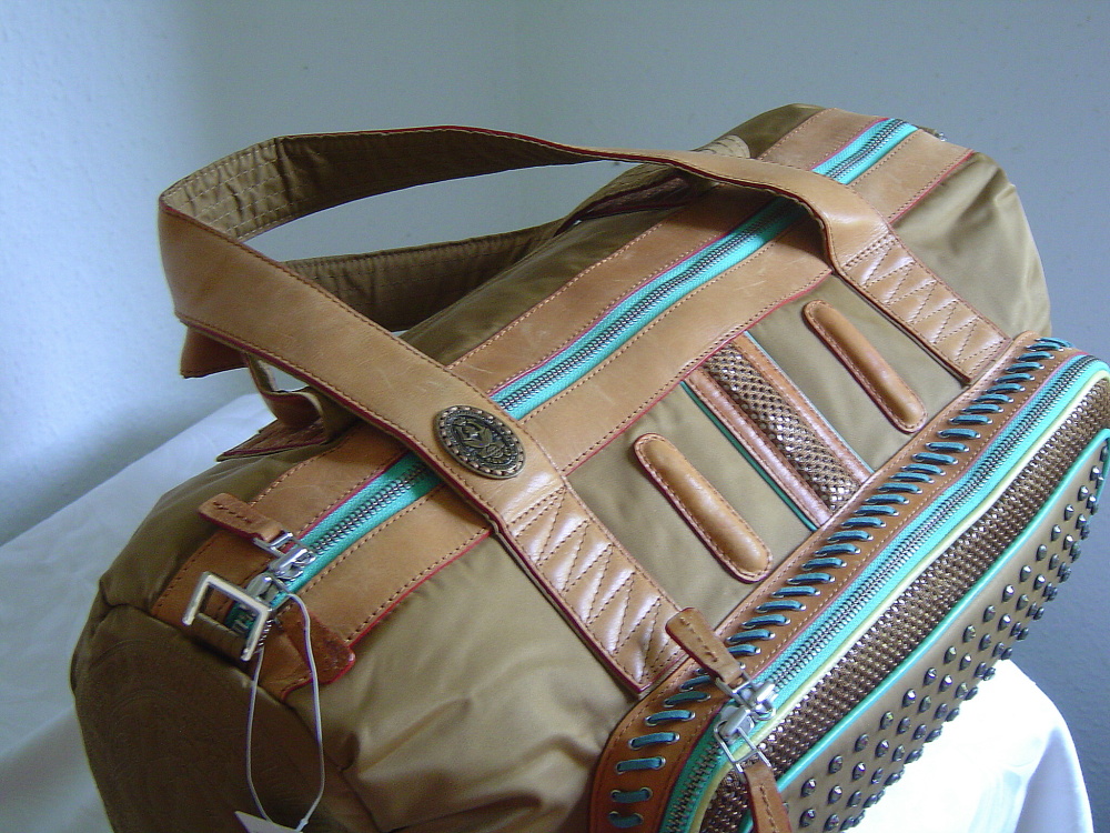 Konplott Handtasche Shopper Bag Jukebox Farbe braun Kupfer