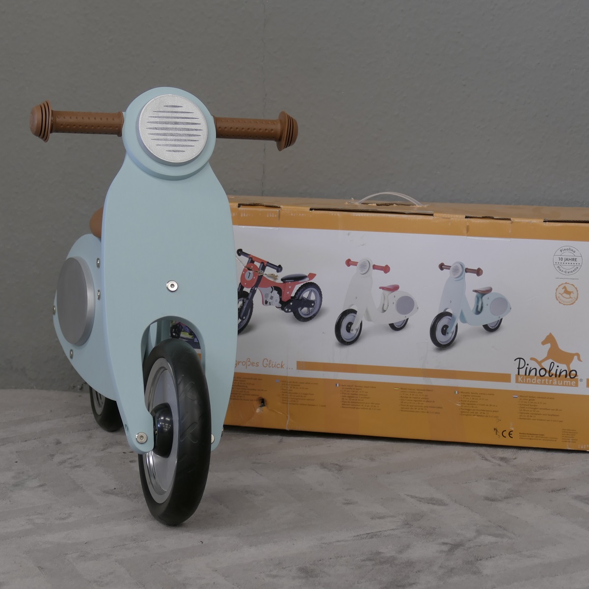 Pinolino Laufrad Vespa Wanda, Laufrad Holz, für Kinder von 3 – 5 Jahren, mint
