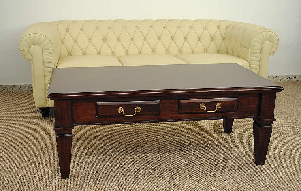 Tisch Couchtisch TV-Tisch Mahagoni Kolonialstil Farbe brown Walnuss