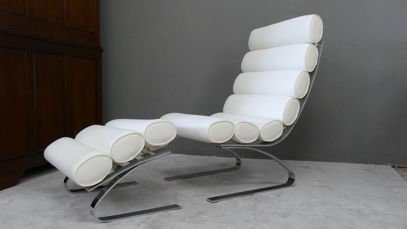 Relax Liege Lounge Liege Sofa Design Klassiker Couch Material PU Farbe weiss