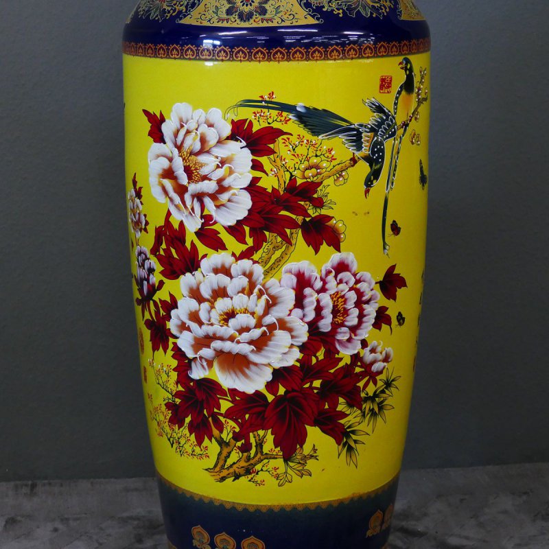Monumentales Prunkgefäß Standvase Vase hochwertiges China Porzellan H 140 cm