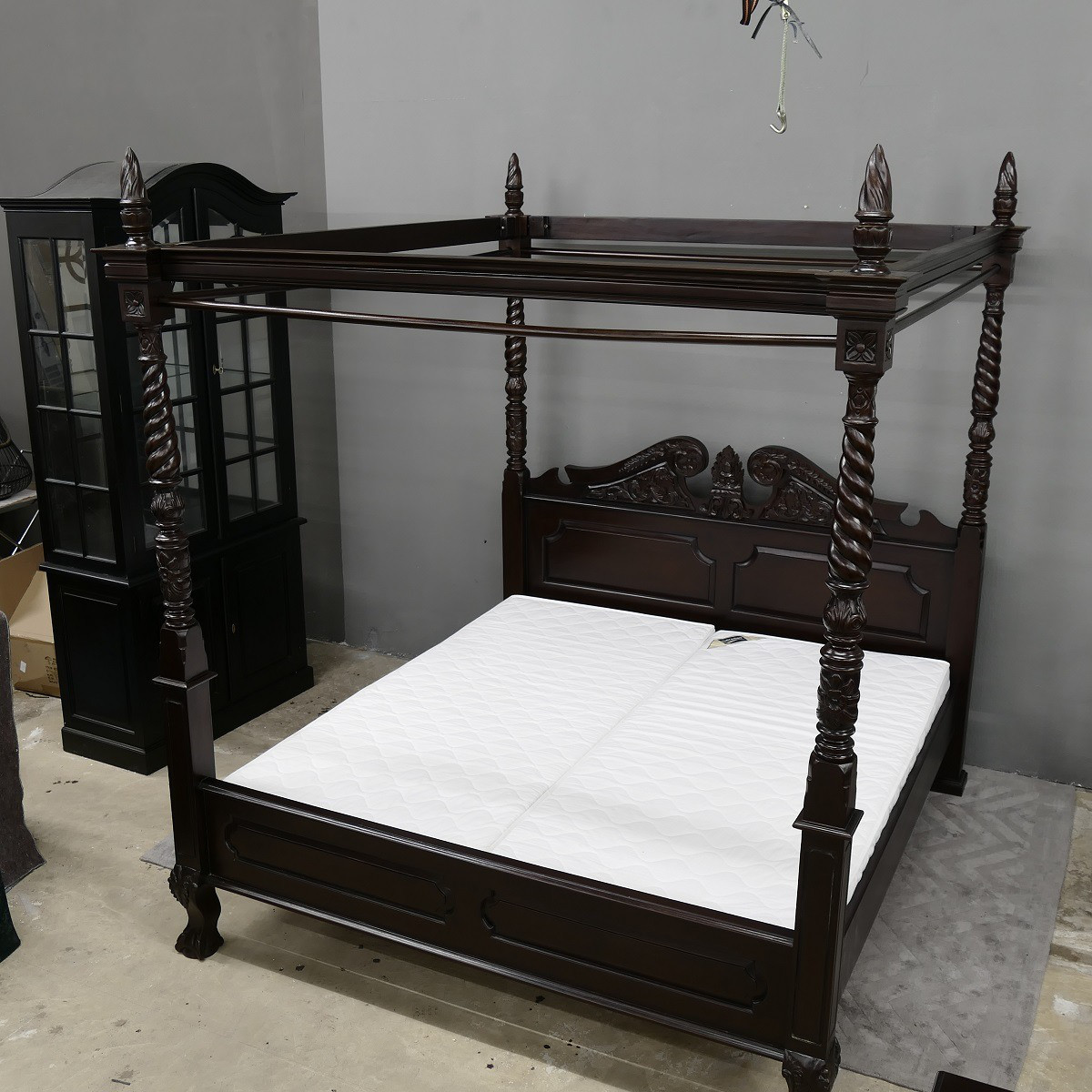Englisches Bett Oxford Kolonialstil Mahagoni Matratzengrösse 160 x 200 cm 