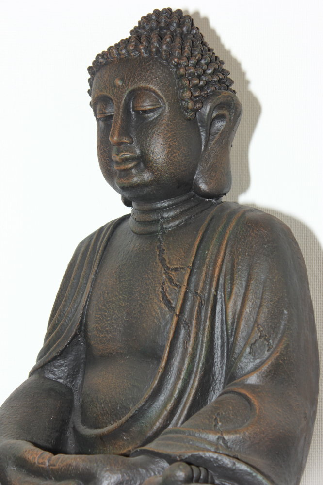 Stilvolle grosse Buddha Figur Dekofigur sitzender Buddha Höhe 70 cm
