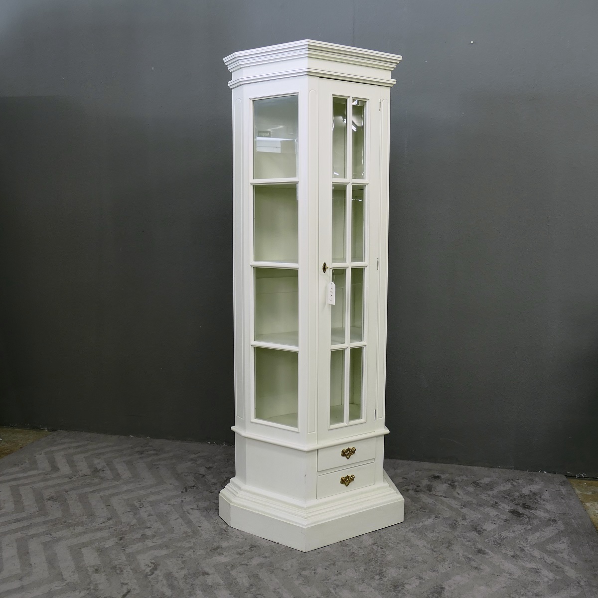 Vitrine Parisenne Schrank Mahagoni exclusives Design Farbe excellentweiss