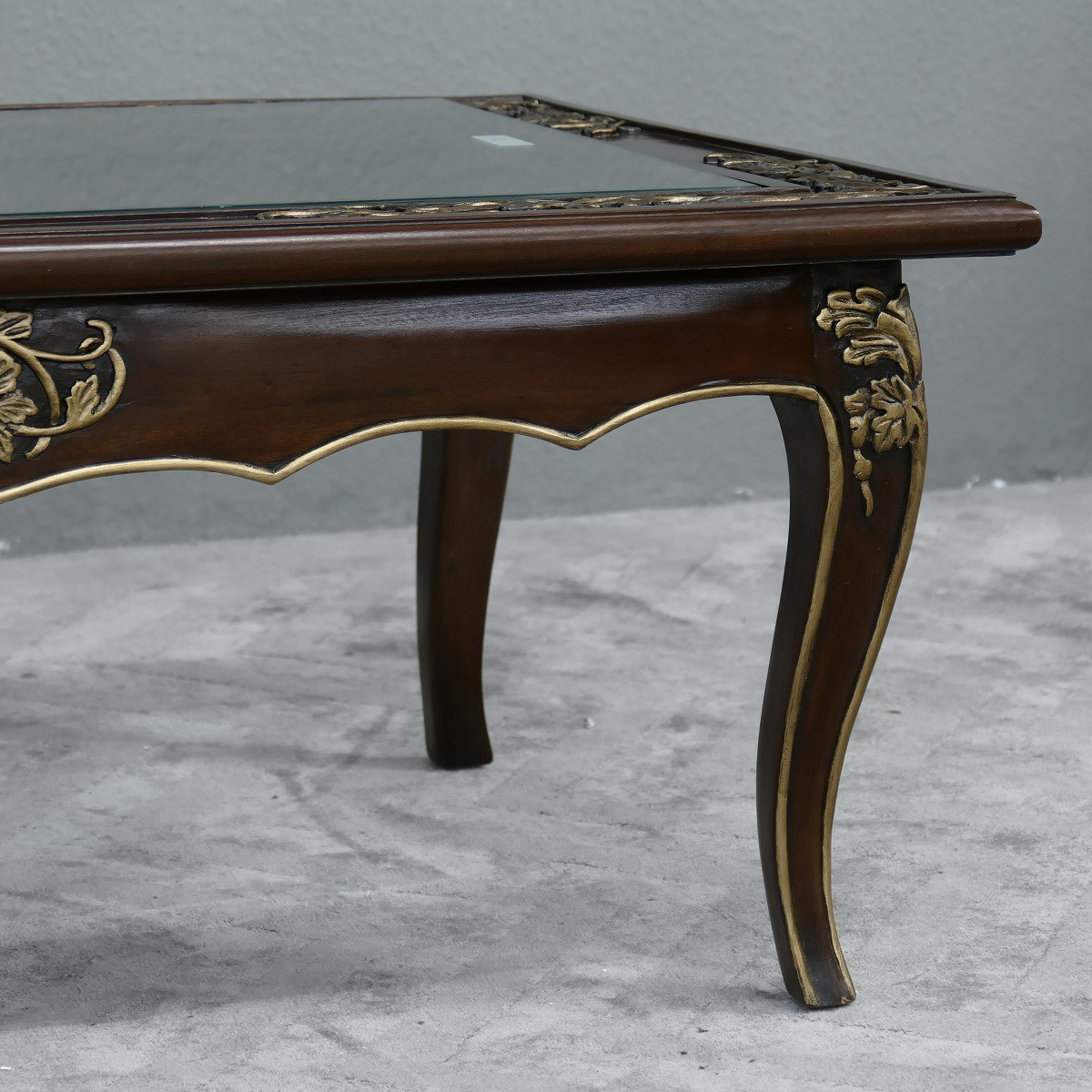 Chippendale Tisch Couchtisch Mahagoni mit Glaseinsatz
