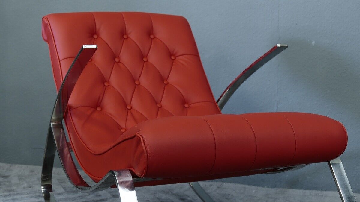 Schaukelstuhl Lounge Liege Sofa Design Klassiker Couch Farbe: Rot