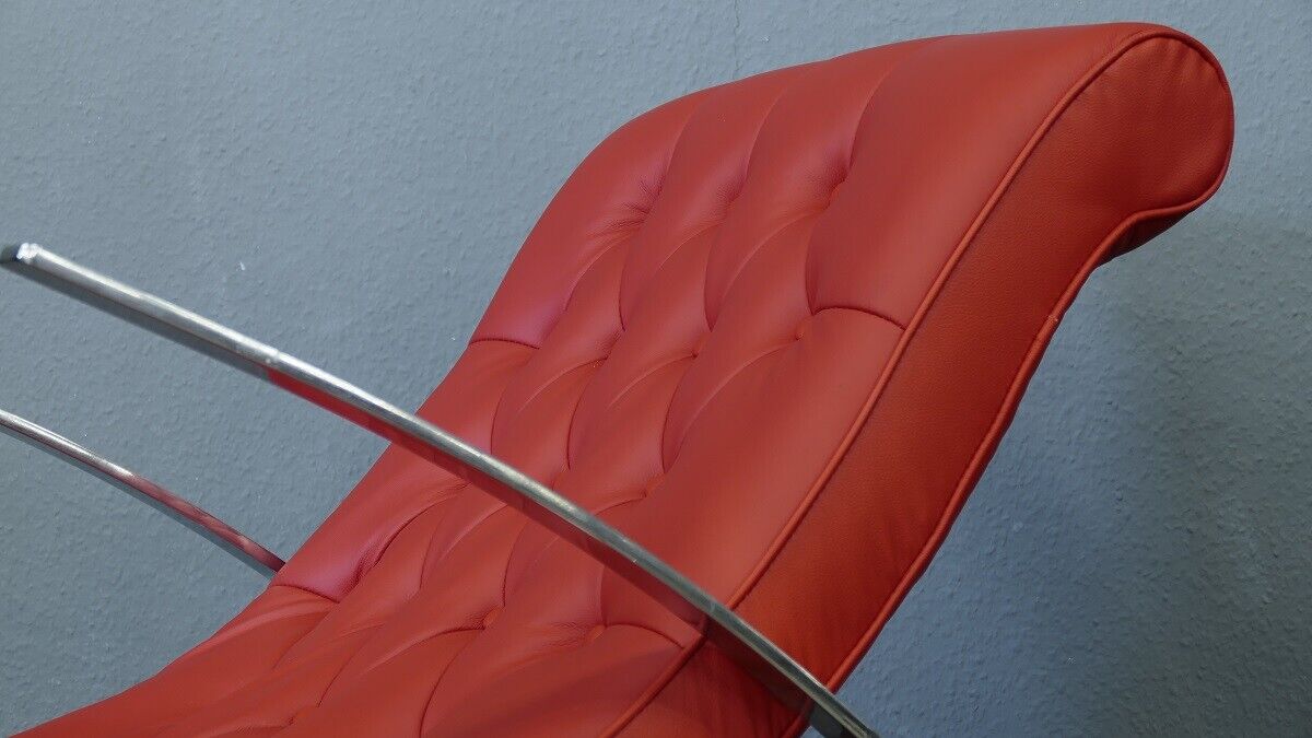 Schaukelstuhl Lounge Liege Sofa Design Klassiker Couch Farbe: Rot
