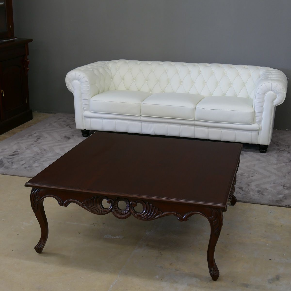 Tisch Couchtisch Mahagoni Kolonialstil Farbe brown Walnuss