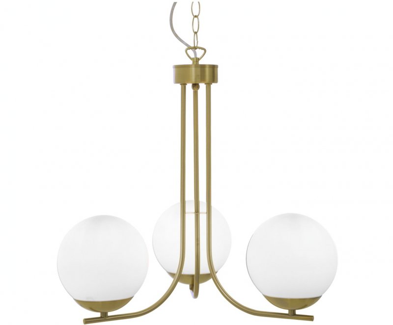 Pendelleuchte Orfeus aus Opalglas und Messing