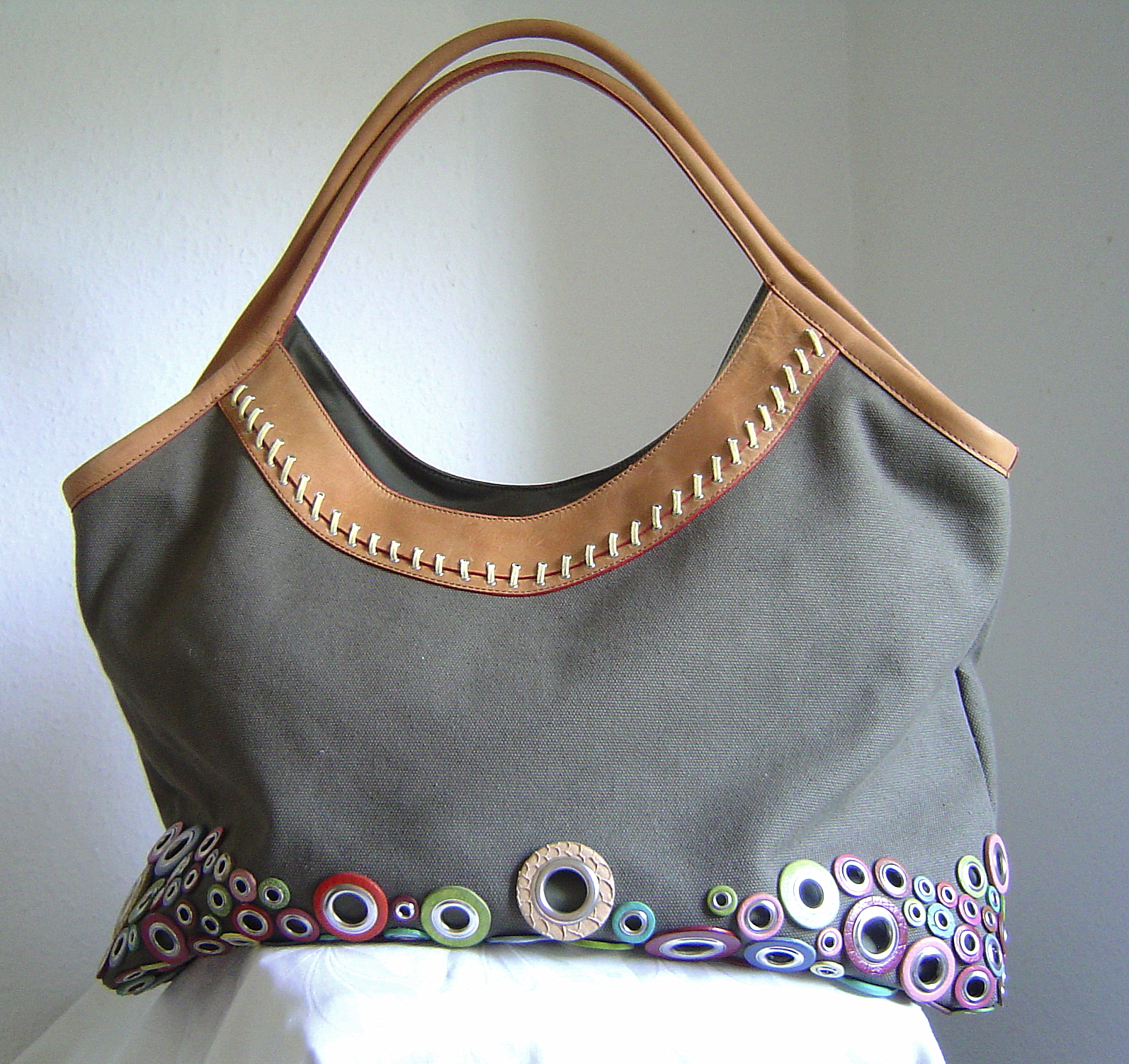 Konplott Handtasche Shopper Bag Couture olive, Farbe olive  multi