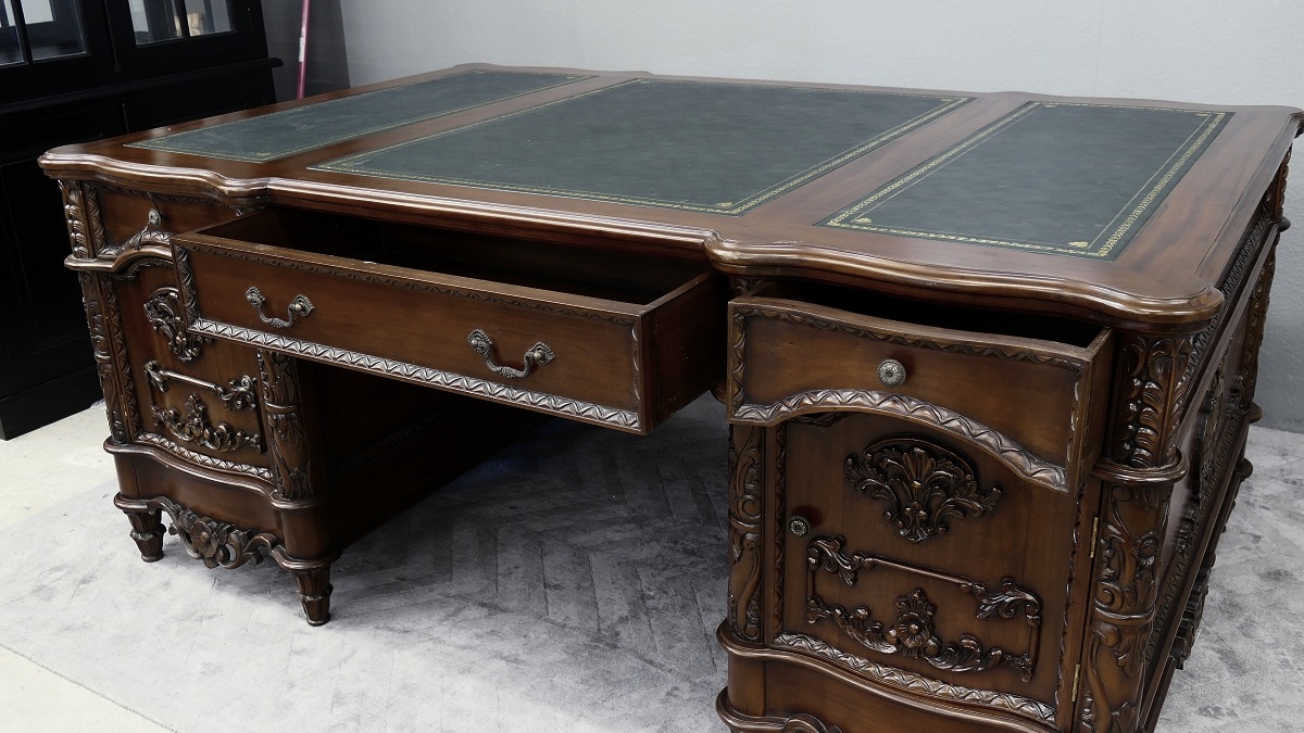Luxuriöser Schreibtisch Empire Schreibtisch aus massivem Mahagoni Handarbeit