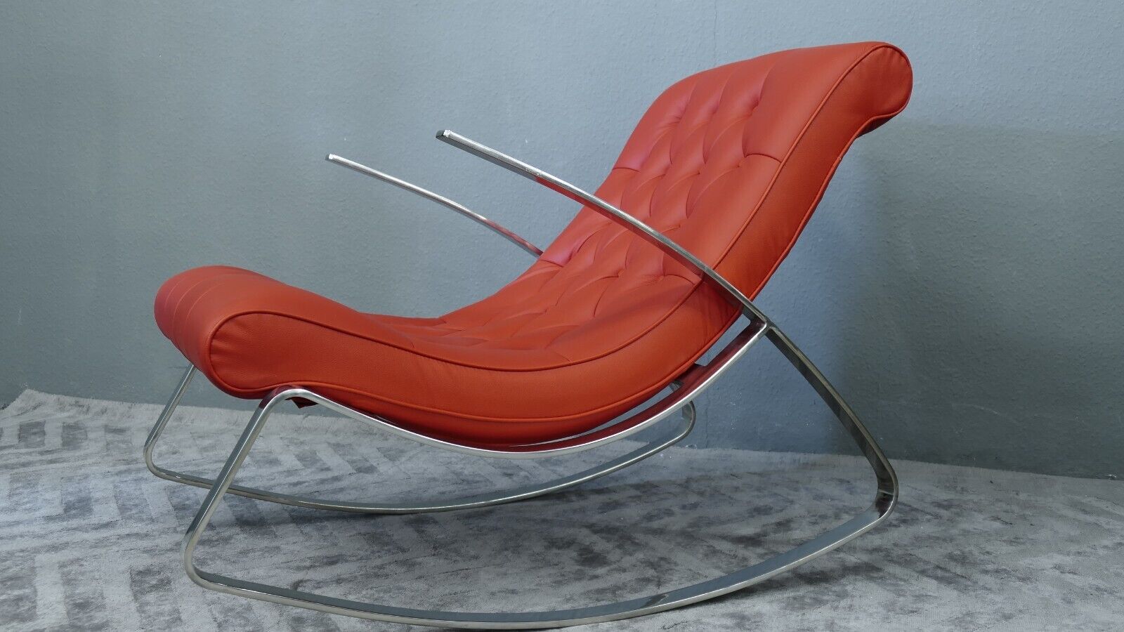 Schaukelstuhl Lounge Liege Sofa Design Klassiker Couch Farbe: Rot