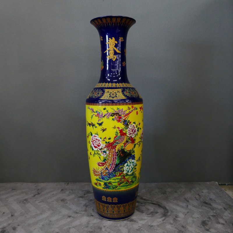 Monumentales Prunkgefäß Standvase Vase hochwertiges China Porzellan H 140 cm