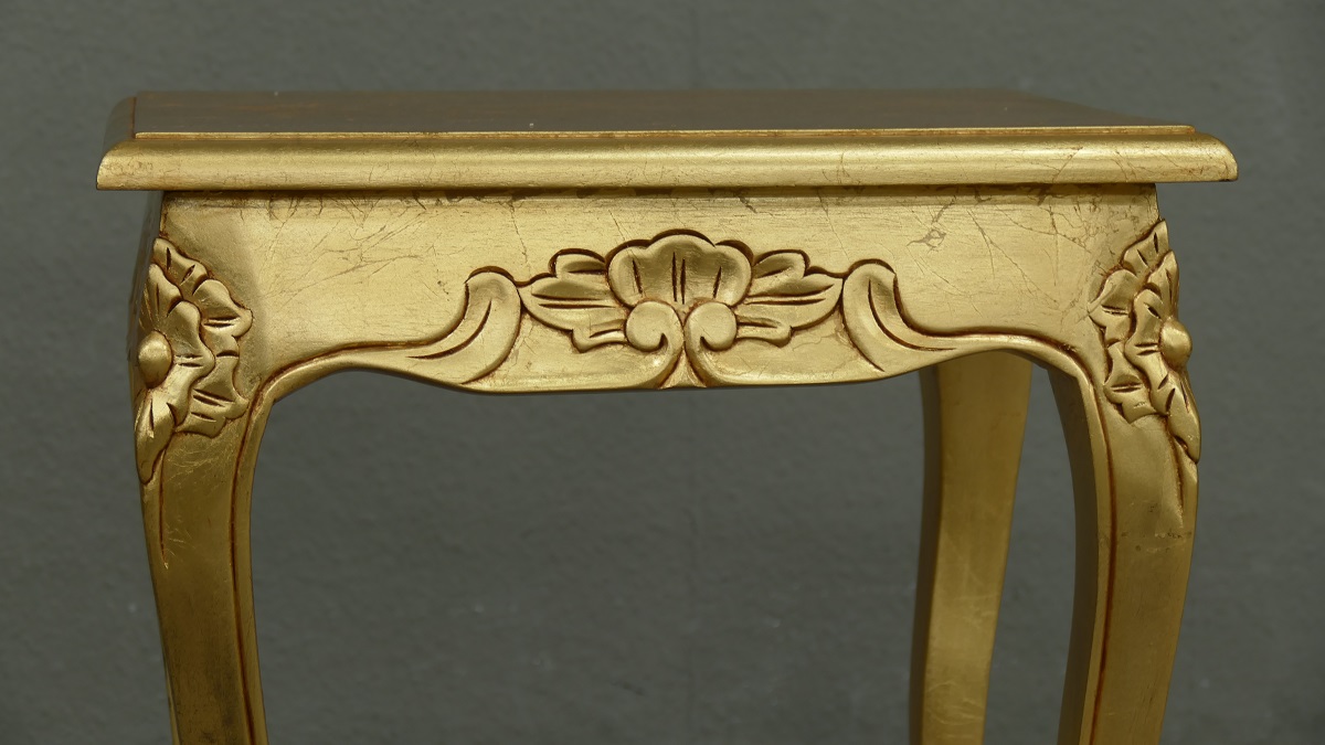 Chippendale Tisch Beistelltisch Konsole massiv Mahagoni Farbe Gold