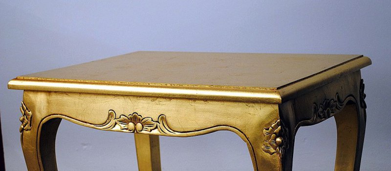 Chippendale Tisch Beistelltisch massiv Mahagoni Farbe Gold