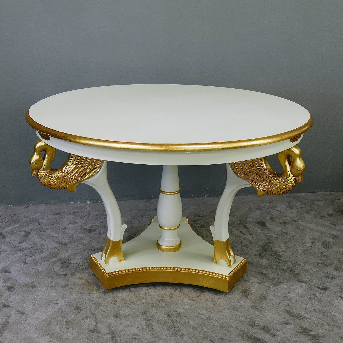 Chippendale Tisch Esstisch Mahagoni excellent white / gold Ausstellungsstück