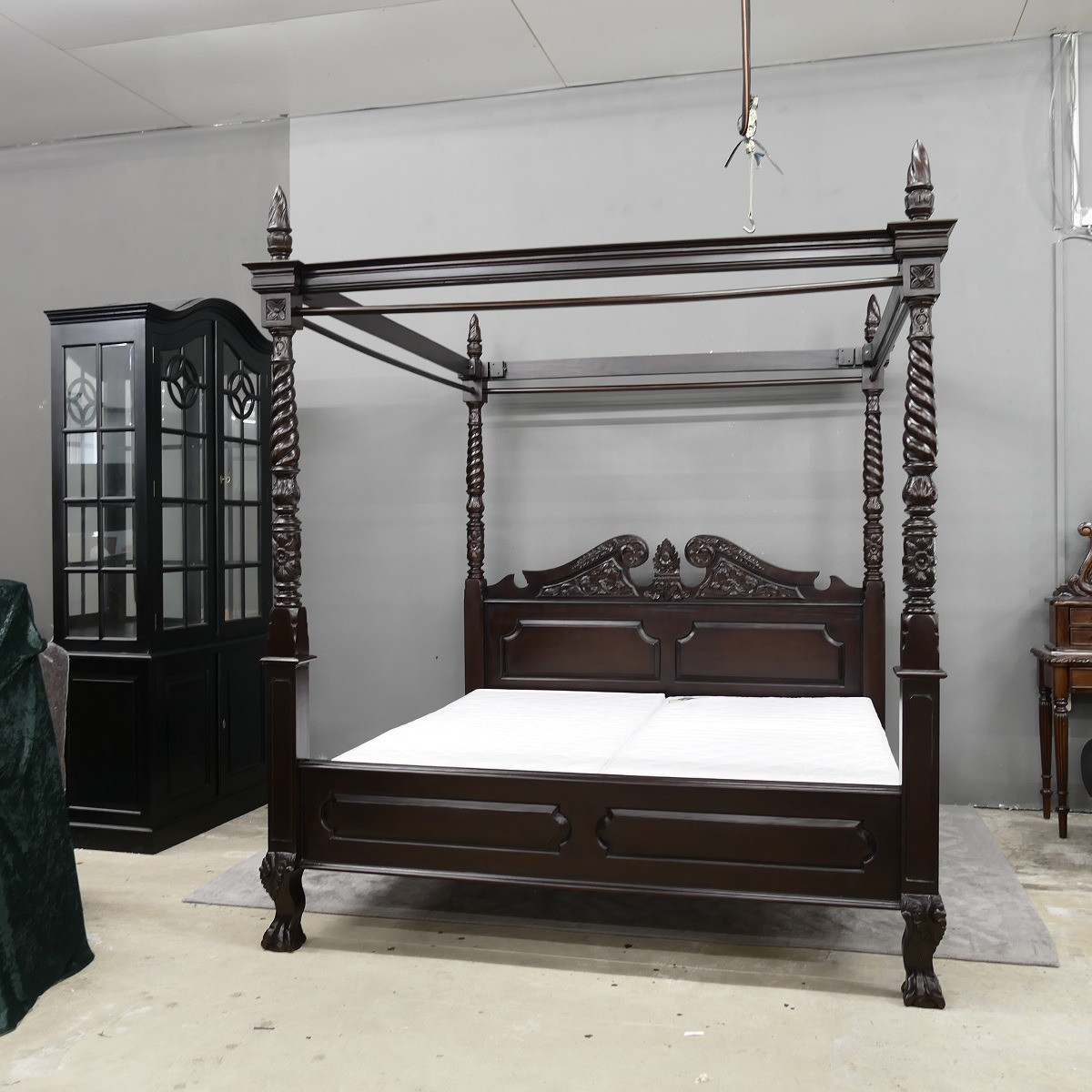 Englisches Bett Oxford Kolonialstil Mahagoni Matratzengrösse 160 x 200 cm 