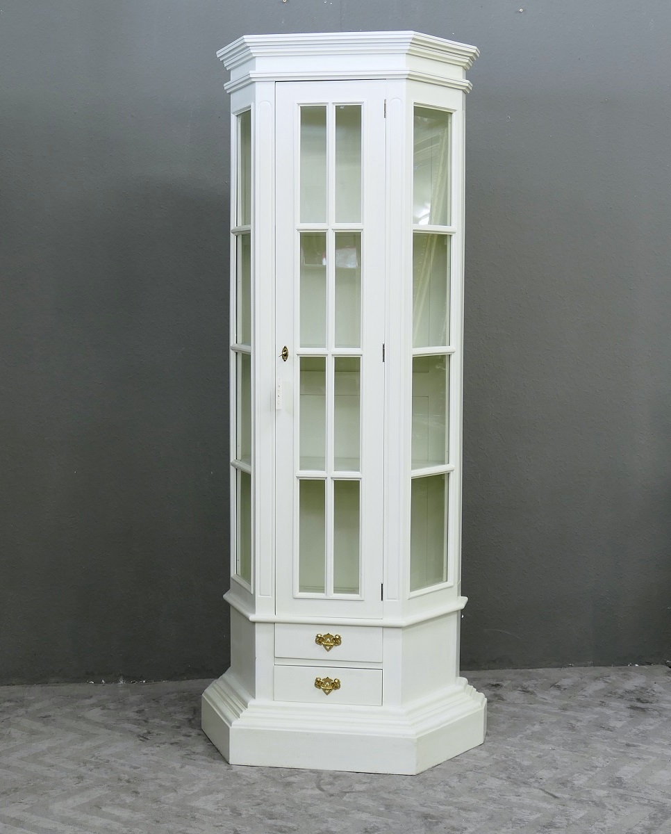Vitrine Parisenne Schrank Mahagoni exclusives Design Farbe excellentweiss