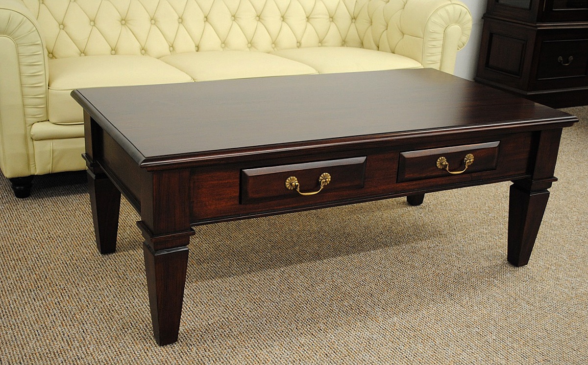 Tisch Couchtisch TV-Tisch Mahagoni Kolonialstil Farbe brown Walnuss